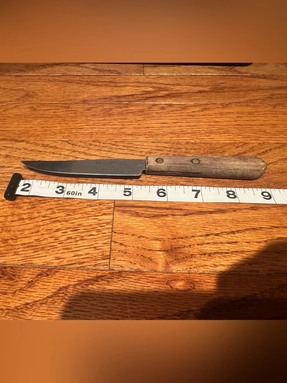 Vintage Geneva Forge Made in USA Steak and Paring Knife With Wooden Handle